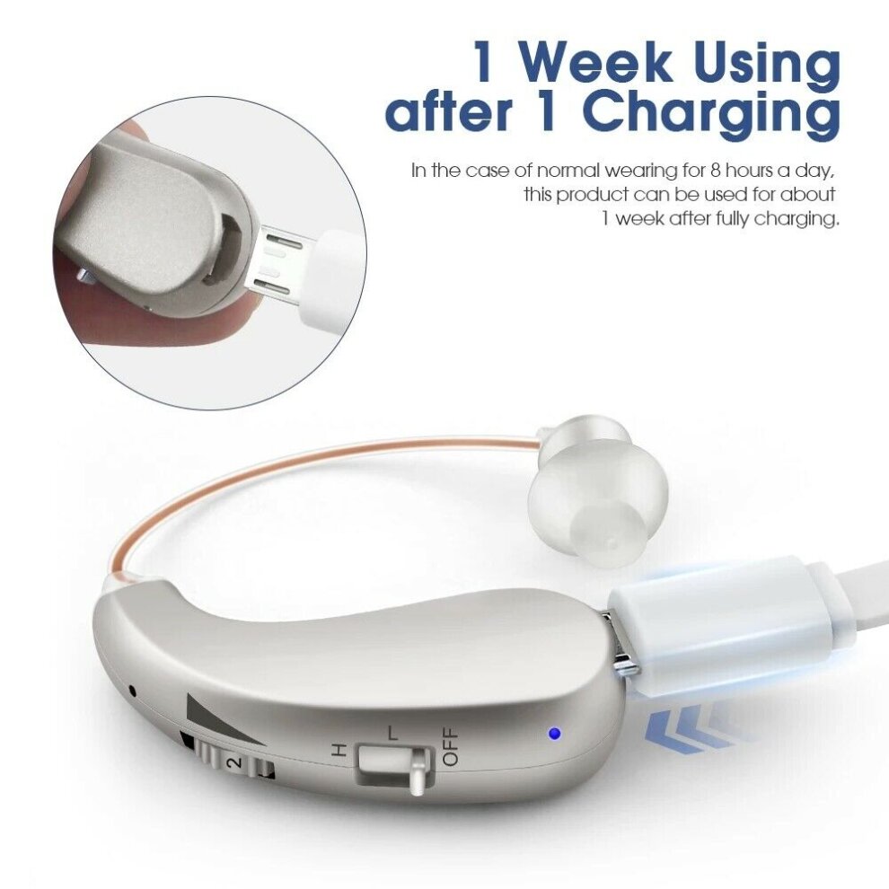 Rechargeable Digital BTE Hearing Aid Adjustable Voice Amplifier