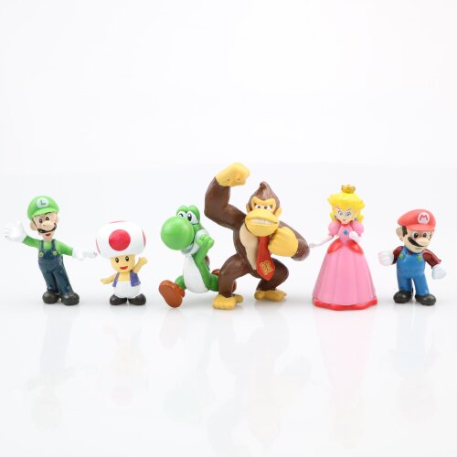 Super Mario Toys, 6pcs Mario Figures Toys, Super Mario Bros PVC Toys, Super Mario Figure Toys Mini Collection, Used for Cake Decoration, Party Decoration, Collectible Figures