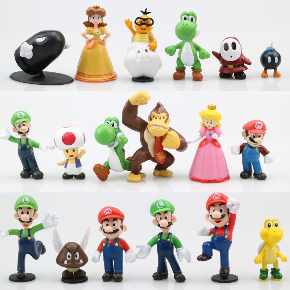 (18pcs Set A) 6 pieces/set of Super Mario Bros. Dolls Yoshi Peach Princess Luigi Odyssey