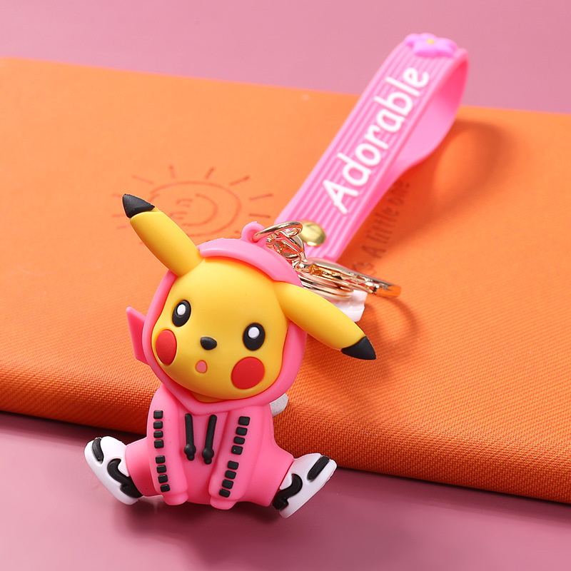 (Blue) Pikachu Key Ring Aimal Shape Key Chain Beautiful Gift