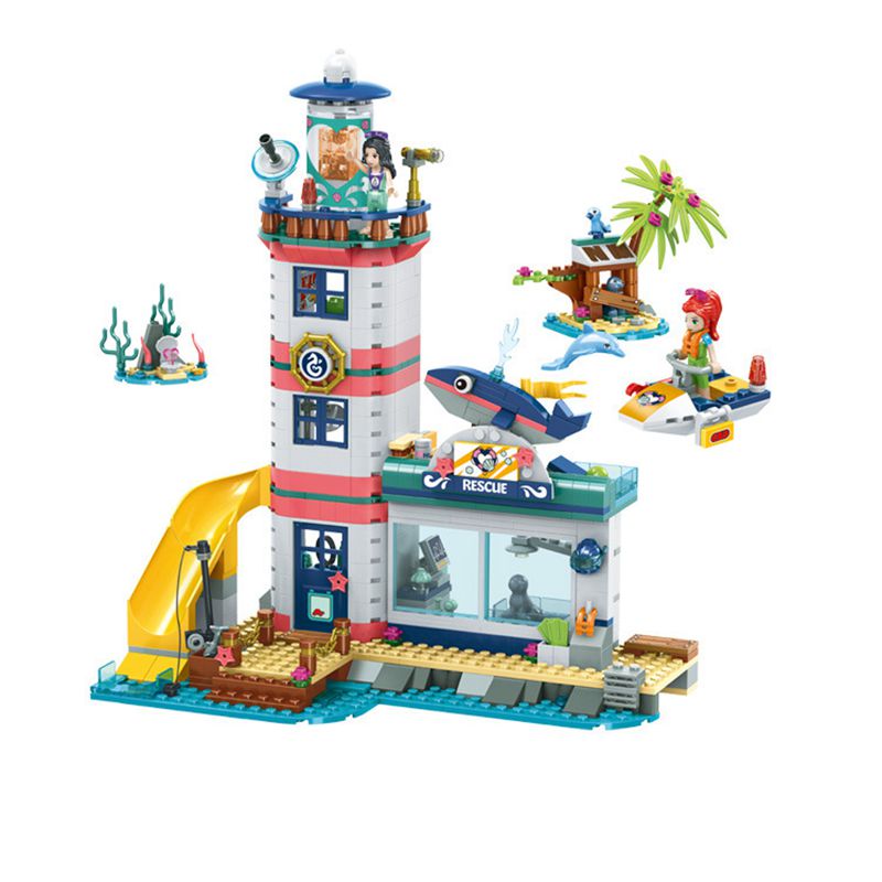 Lighthouse Rescue Building Blocks Small Particles Assembled Building Blocks Kids Educational Toys For Girl Gift