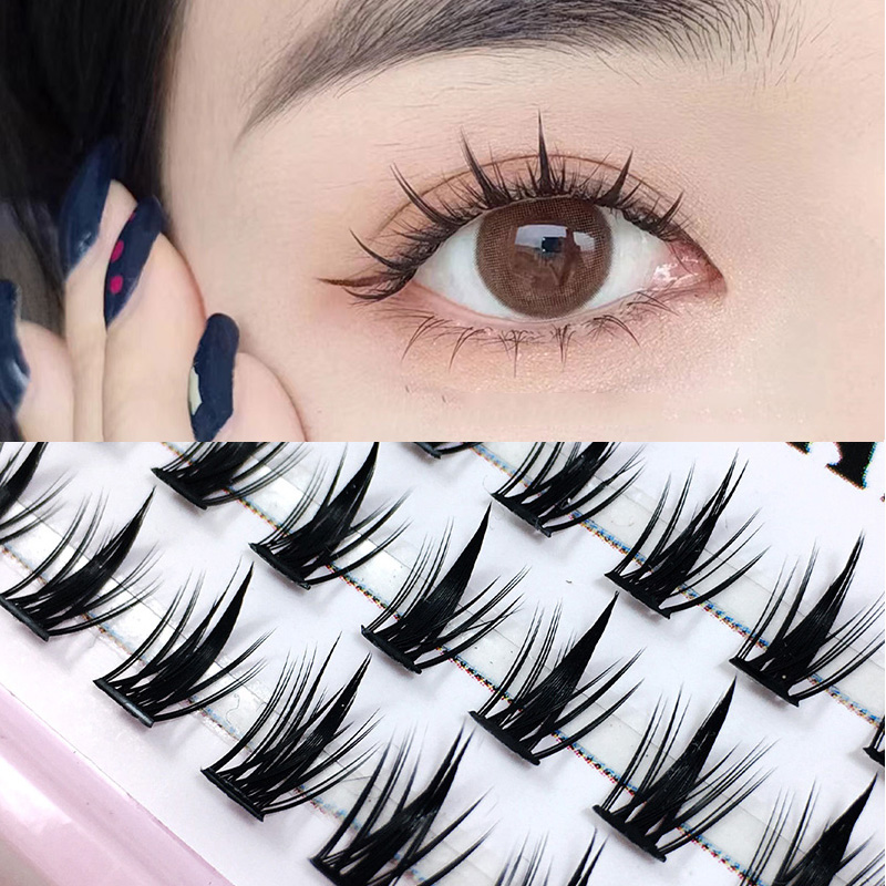 (9MM) False Lashes Single Cluster Individual Eyelashes DIY Fake oft 3D Segmented Eyelash Grafting Volume Eyelash Extension Makeup Tool