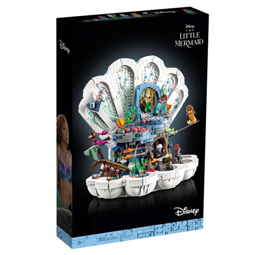 Disney Princess The Little Mermaid Royal Clam Shell 2023 Film Set with Ariel, Ursula, Sebastian and Flounder Figures-Home Decoration-Toys Building Block Kit