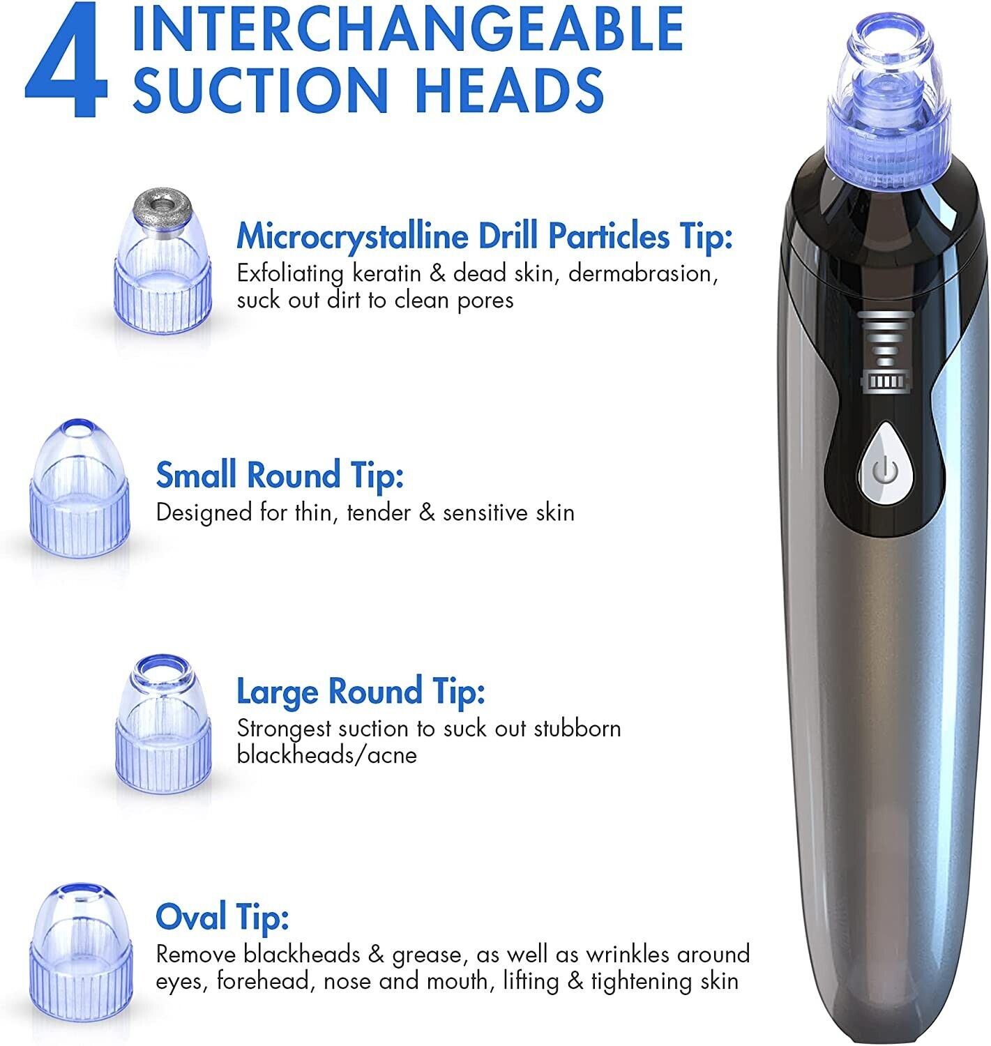 Electric Blackhead Facial Remover Vacuum Pore Cleaner Skin Face Machine Acne Dot Suction Pore Cleaning Tool Rechargeable
