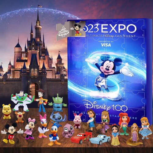 Christmas Advent Calendar Disney Cartoon Characters Mickey Anime Figure Advent Surprise Toys for Children 2024 Xmas Gift