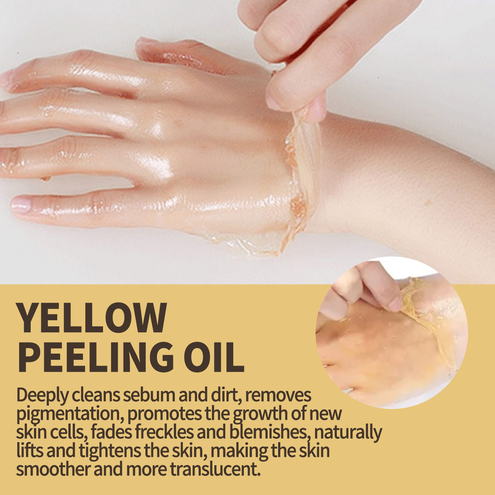 Whitening Peeling Oil for Face Natural Super Strength Yellow Peeling Solution Oil Body Exfoliation Dark Skin Remove Brightening Whitening Skin Care