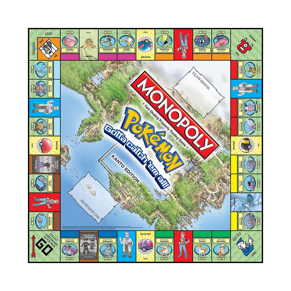 (Pokemon Monopoly Board Game A) Monopoly Pokémon Board Game Card Game Family Gathering Puzzle Game Kids Toys Gift