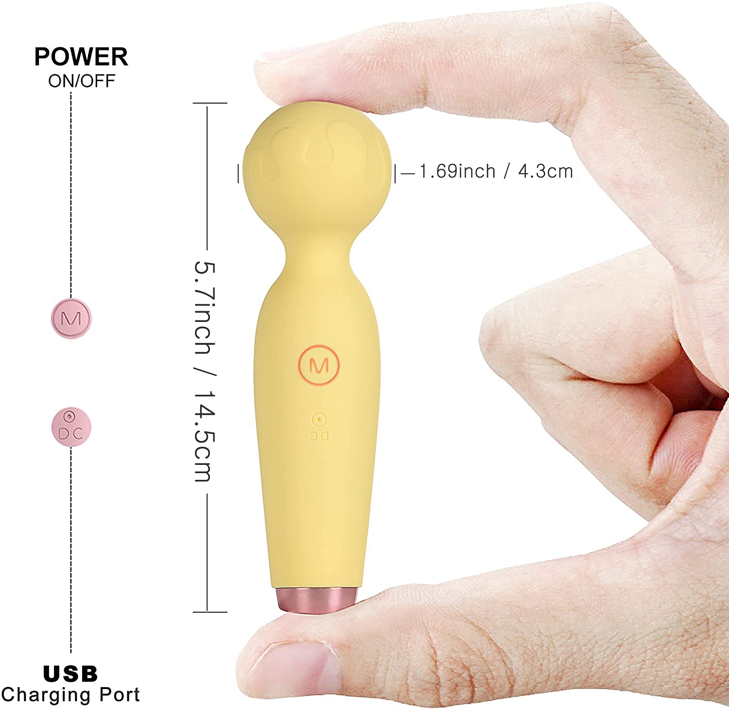 (Yellow) Classic Dildos Vibrators for Woman Men Adults G Spot Stimulator Dildos Female Masturbator Anal Butt Plug AV Wand Massager Erotic Goods Adult Sex Toys