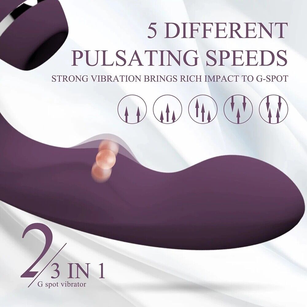 Rabbit Vibrator 3in1 Dildo Clit Sucker Flapping Sucking Lick G-Spot Adult Sex Toys for Women