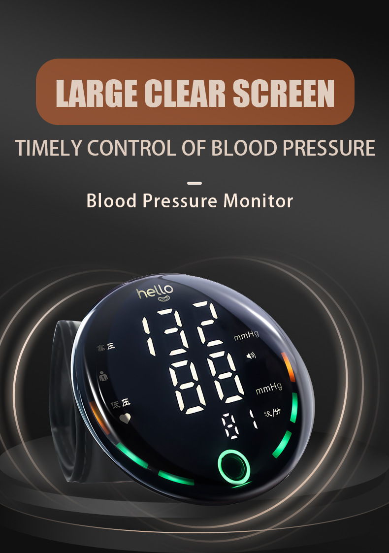Wrist Blood Pressure Monitor Automatic Eectronic Blood Pressure Meter Tonometer Digital LCD USB Touch Screen Voice