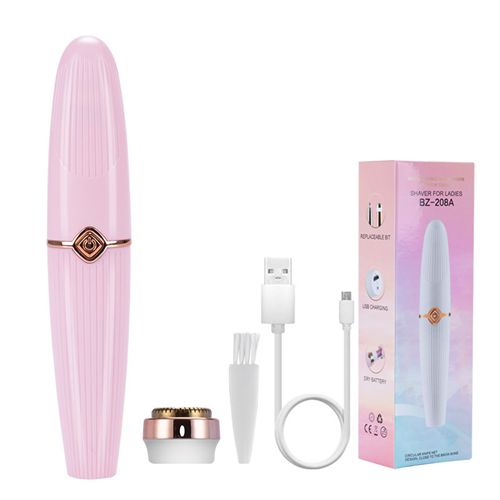 Compact 2 in 1 Eyebrow Trimmer Shaver for Women Portable Lipstick Style Grooming Tool
