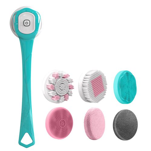 Multi-Functional Exfoliating Shower Brush Long Handled Electric Massage Bath Brush