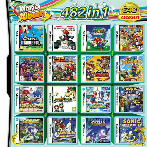 482 In 1 Video Game Cartridge Card for NDS NDSL 2DS 3DS 3DSLL 3DSXL