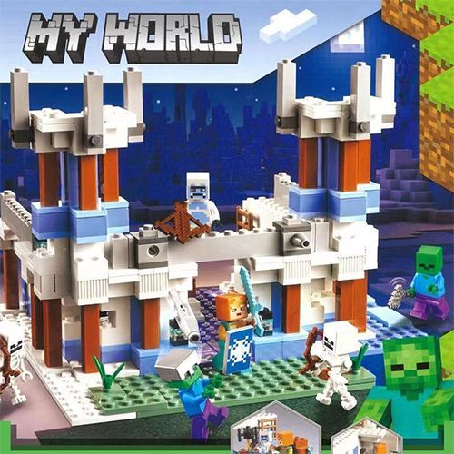 Minecraft The Ice Castle Toy Gaming Set Building Blocks Creative Brick Toys Figures Birthday Gift Idea for Kids Boys and Girls Fit Lego