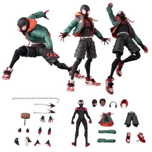 Spider-Man: Across The Spider-Verse Miles Morales Action Figure Kits Kids Toys Decor Gif