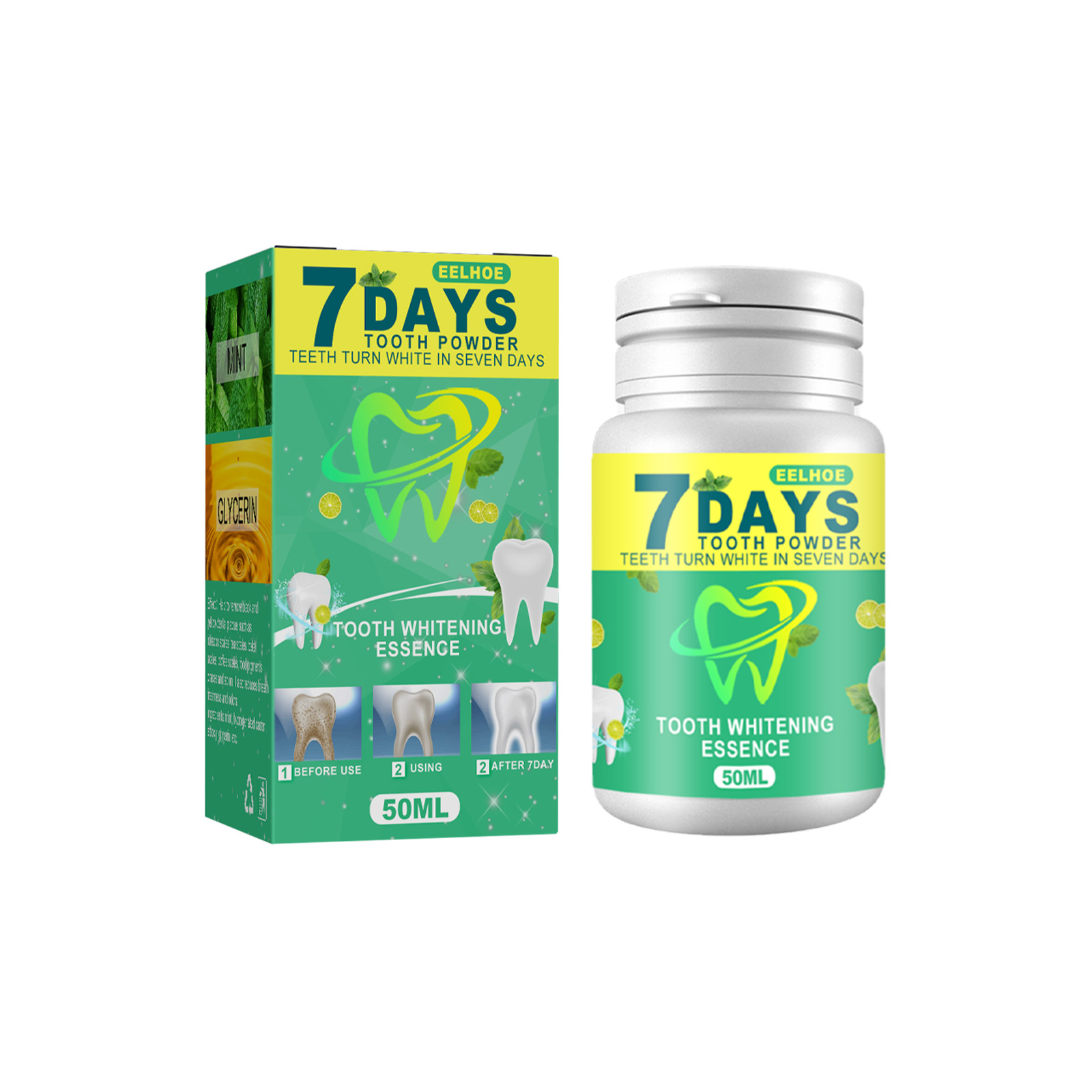 Teeth Whiteners 7 Day Teeth Whitening Powder Remove Plaque Stains Toothpaste Deep Cleaning Fresh Breath Oral Hygiene Dentally Tools Teeth Care