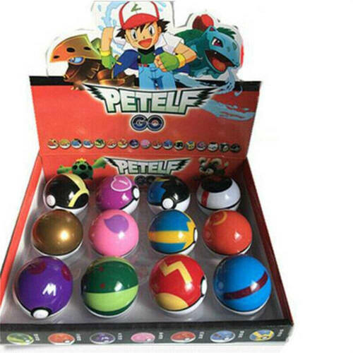 12Pcs Pokemon Pikachu Ball Set Pokeball Figures Kids Toys For Children Festival Birthday