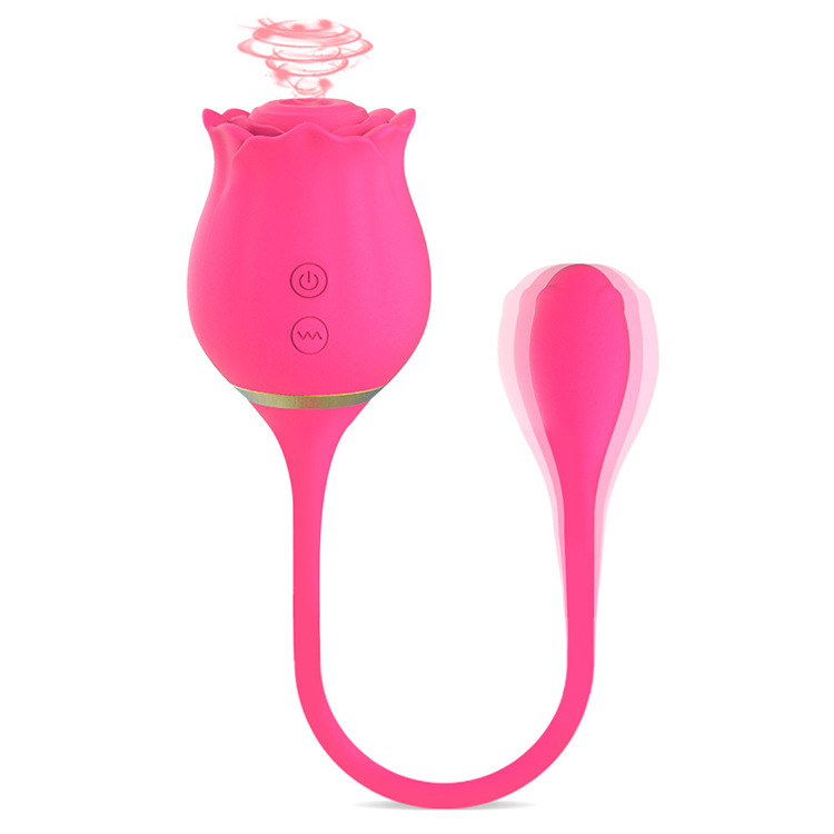 (Rose Red) Rose Sucking Vibrator for Women Vagina Sucking Tongue Nipple Clit Stimulator Telescopic Dildo Oral Licking Nipple Blowjob Female Masturbator Adult Sex Toys Age 18