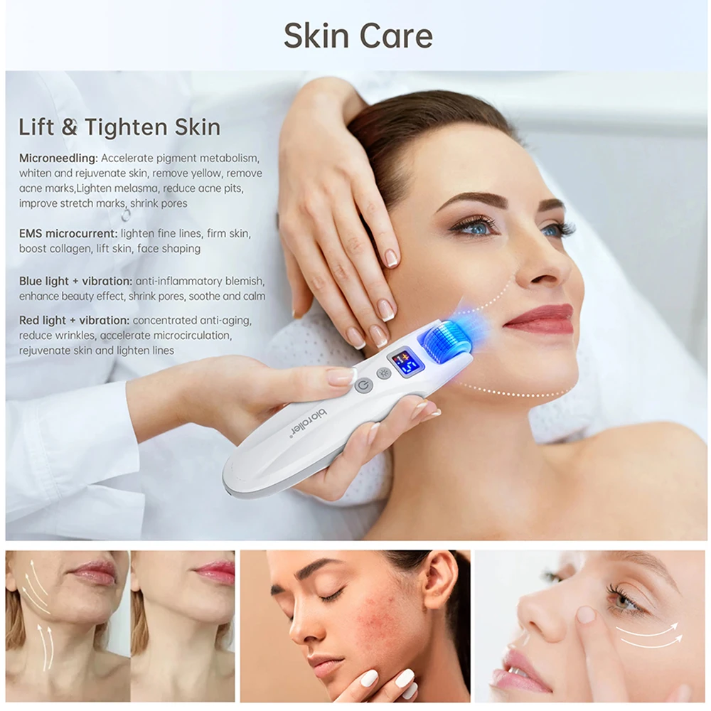 Dr. Pen G5 Bio Roller Electroporation Newest Bio G5 Roller LED EMS Titanium Derma Roller 540 Needle Rejuvenate Collagen Micro Current Vibration LED Device 4 in 1