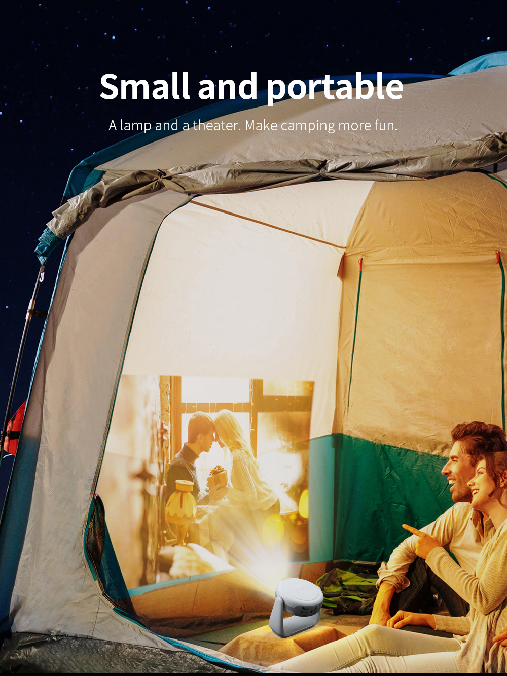 Mini Smart Outdoor Projector Android Wifi BT 4K 1080P 1280x720P HD Home Cinema Video Movie Outdoor Projector With Battery LED Light