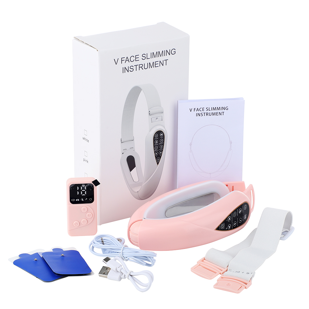 (White) EMS Microcurrent V Line Face Slimming Lifting Device Massager Skin Rejuvenation Electric Reduce Double Chin Belt Shaping Beauty Skin Care Magic Tool