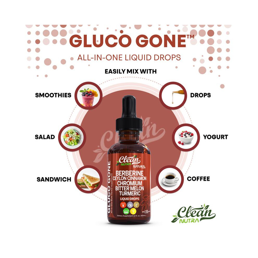 (5 Bottles) Organic Ceylon Cinnamon Berberine Liquid Drops Supplement with Bitter Melon Extract Glucomannan Gymnema Chromium Turmeric Organic Panax Ginseng