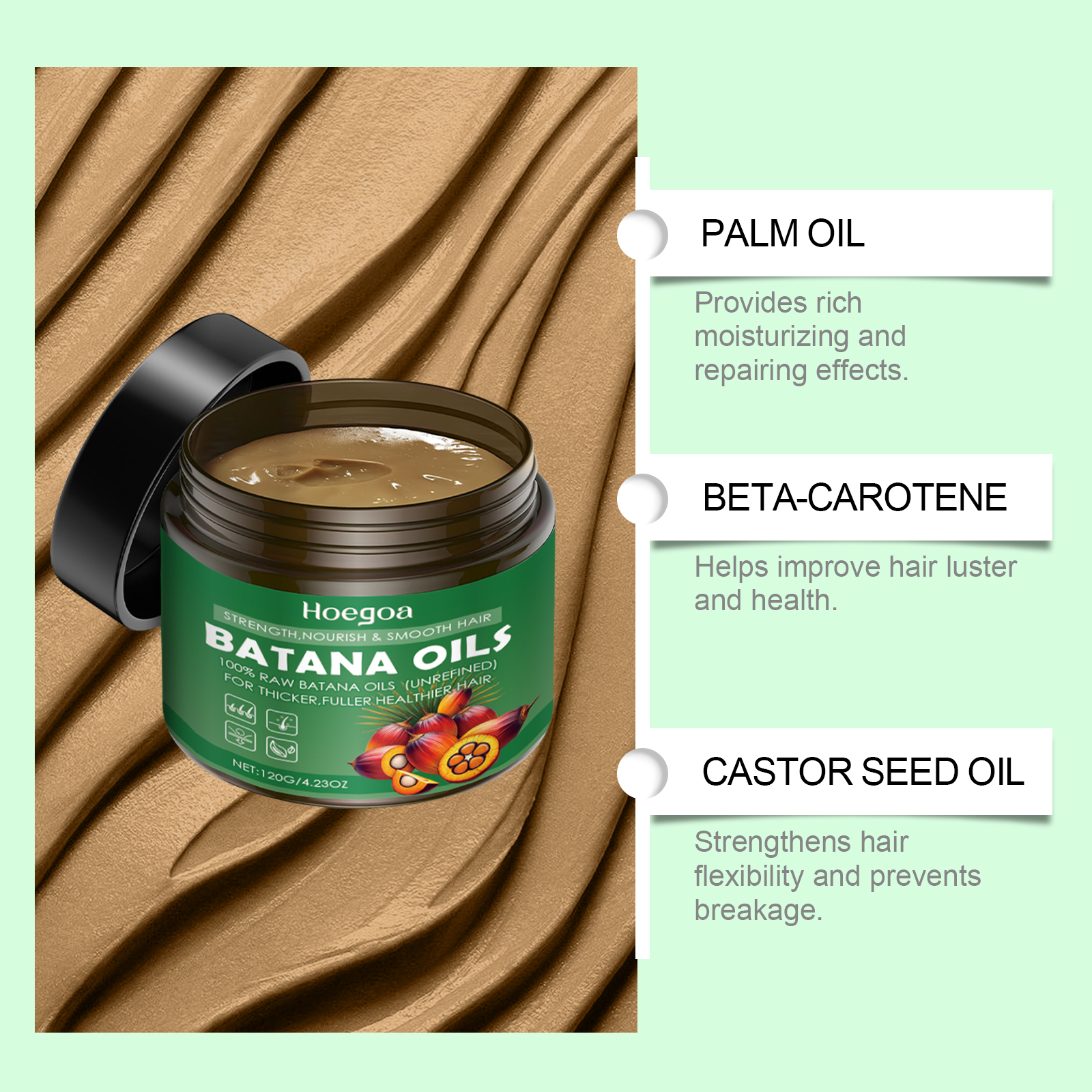 Batana Oils Hair Mask Long Lasting Moisturizing Increase Luster Repairing Improve Elasticity Strengthen Natural Treatment Nourishing Hair Care Cream