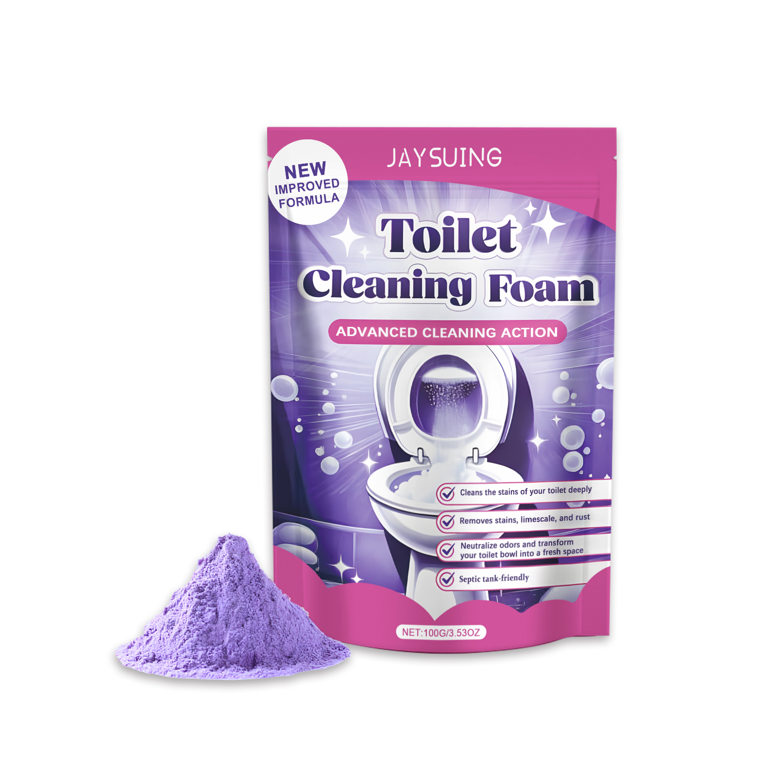 Toilet Bowl Cleaner Self Activating Miracles Powder Foam Deep Descaling Stain Remover Toilet Powder For Toilet Bowl Cleaning ﻿