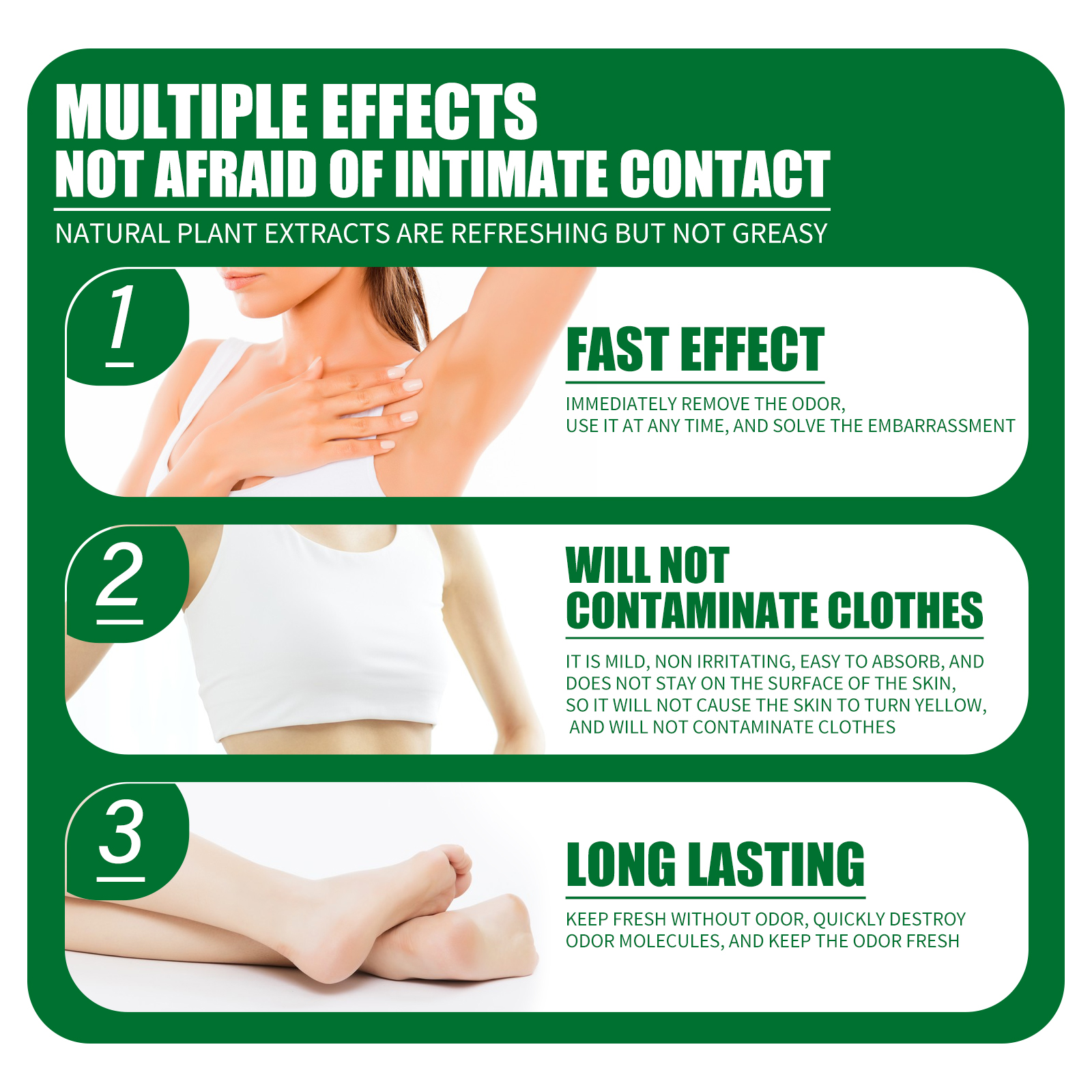 Natural Extract Plant Underarm Deodorant Cream Summer Deodorant For Sweat And Odor Removal Bad Smell Treatment 10g