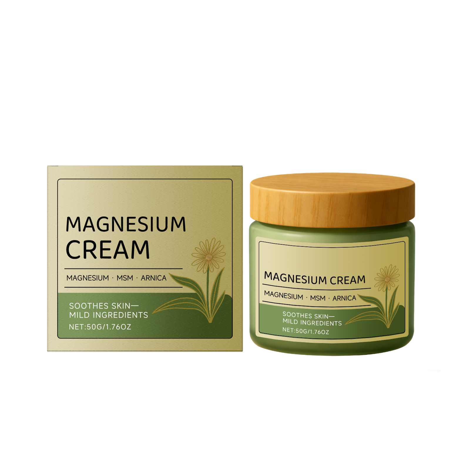 Magnesium Cream for Muscle & Nerve-Relief Moisturizing Body Massage Cream Fast Absorption Support Body Relief Daily Care