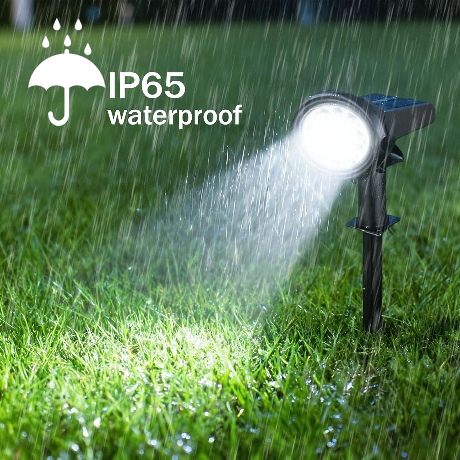 2 Pack Solar Lights Outdoor Garden,6500K LED Solar Spot Lights 3 Modes IP65 Waterproof Garden Uplighters Solar Powered Solar Flood Lights Cool White