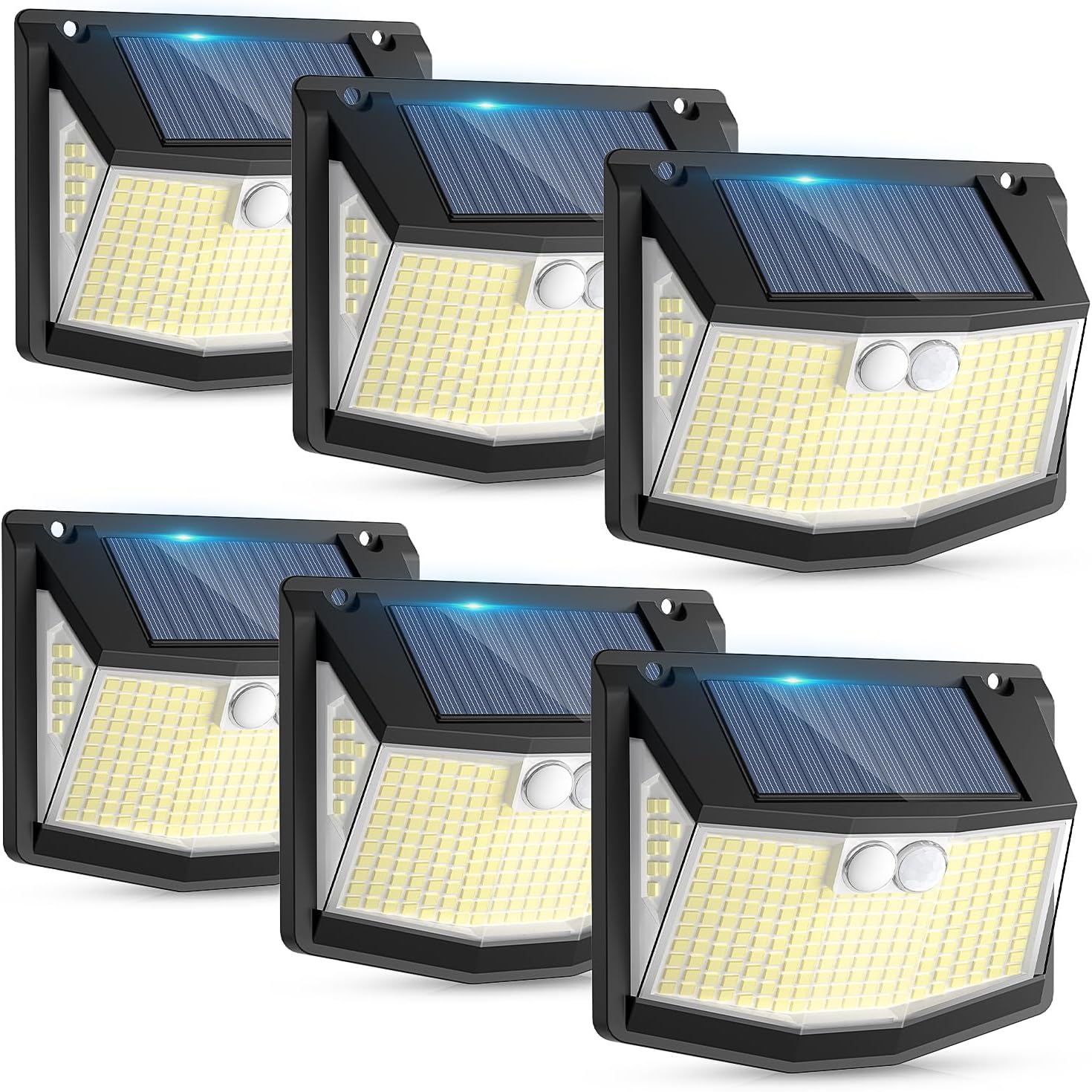 (4 PCS) Solar Lights Outdoor Garden 248 LED Solar Security Light 3 Motion Sensor Modes and 270 Wide Angle Lighting IP65 Waterproof Outside Solar Powered Wall Lights for