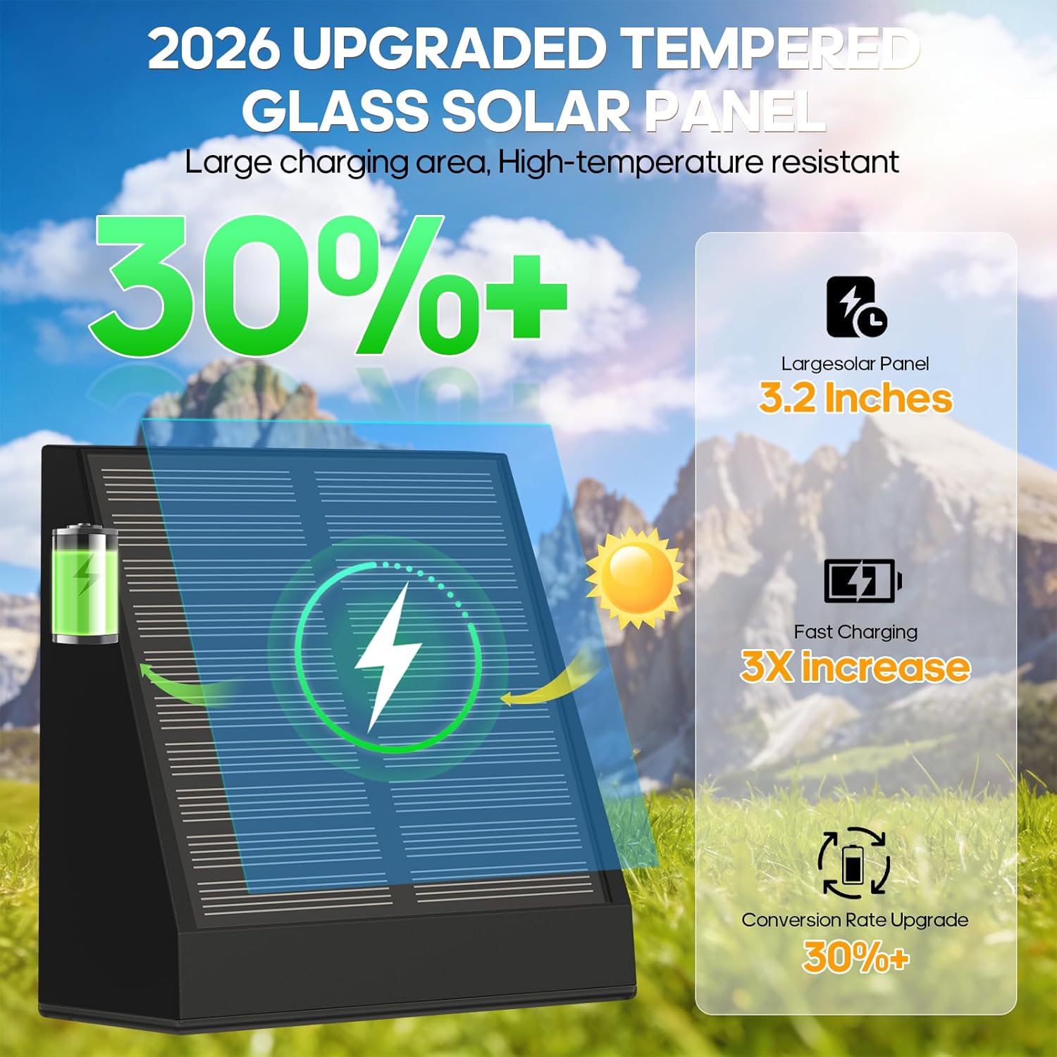 Solar Outdoor Wall Light with Glass Protected Mono Solar Panel Radar Motion Sensor 1800mAh 25-30h Lighting Solar Security Lights IP65 Waterproof 92*49*94mm 