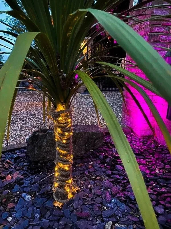 33ft Solar Powered 100 LED Bulb Garden Outdoor Hemp Rope String Fairy Light