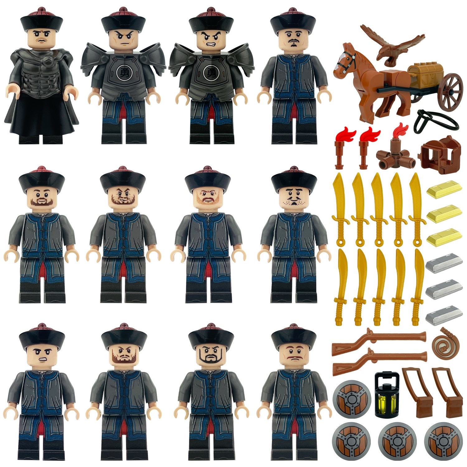 (Soldiers A) Soldiers Building Blocks Ancient Army Minifigures Toys Fit Lego Military Gifts for Kids