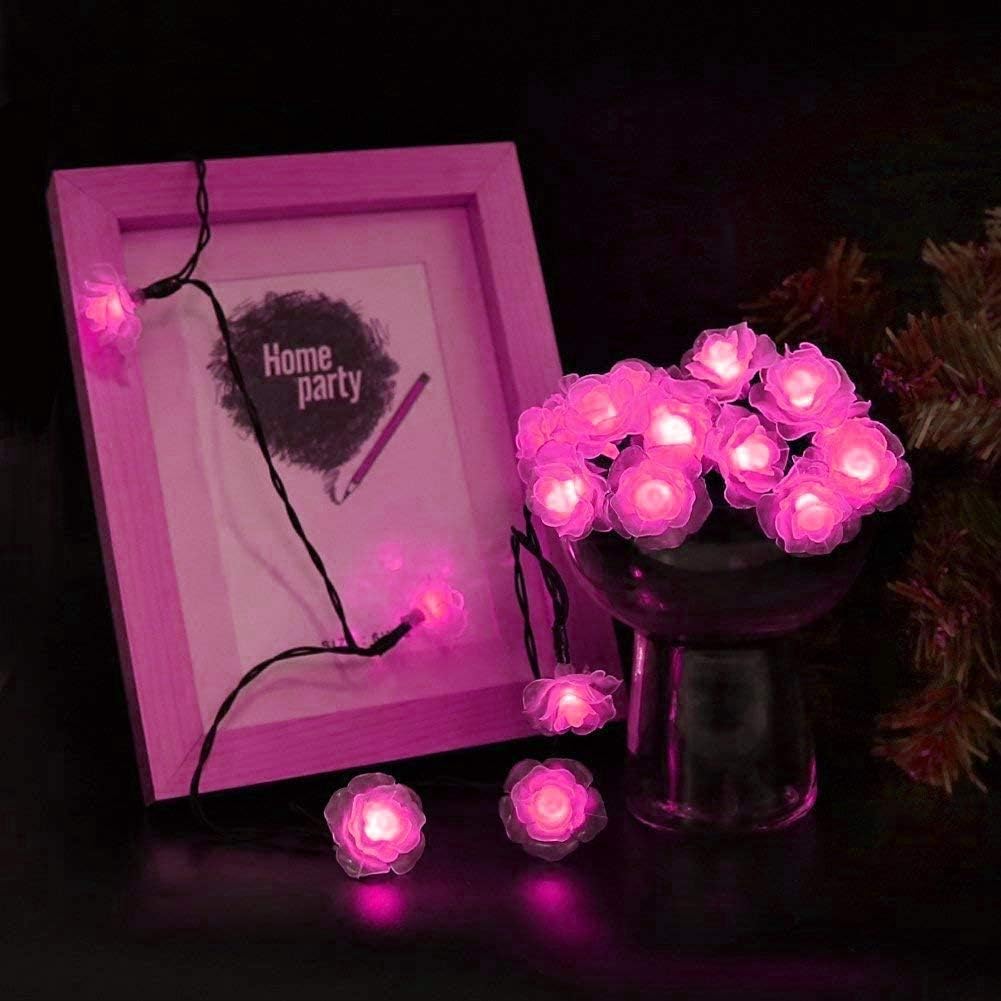  Solar String Lights Garden 6M 30LED Rose Flower Fairy Lights Flower Solar String Lights Outdoor Waterproof