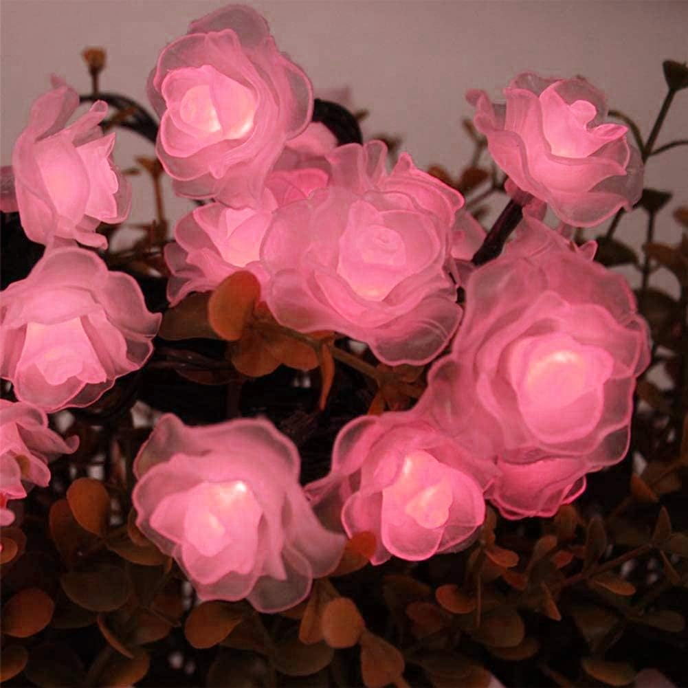  Solar String Lights Garden 6M 30LED Rose Flower Fairy Lights Flower Solar String Lights Outdoor Waterproof