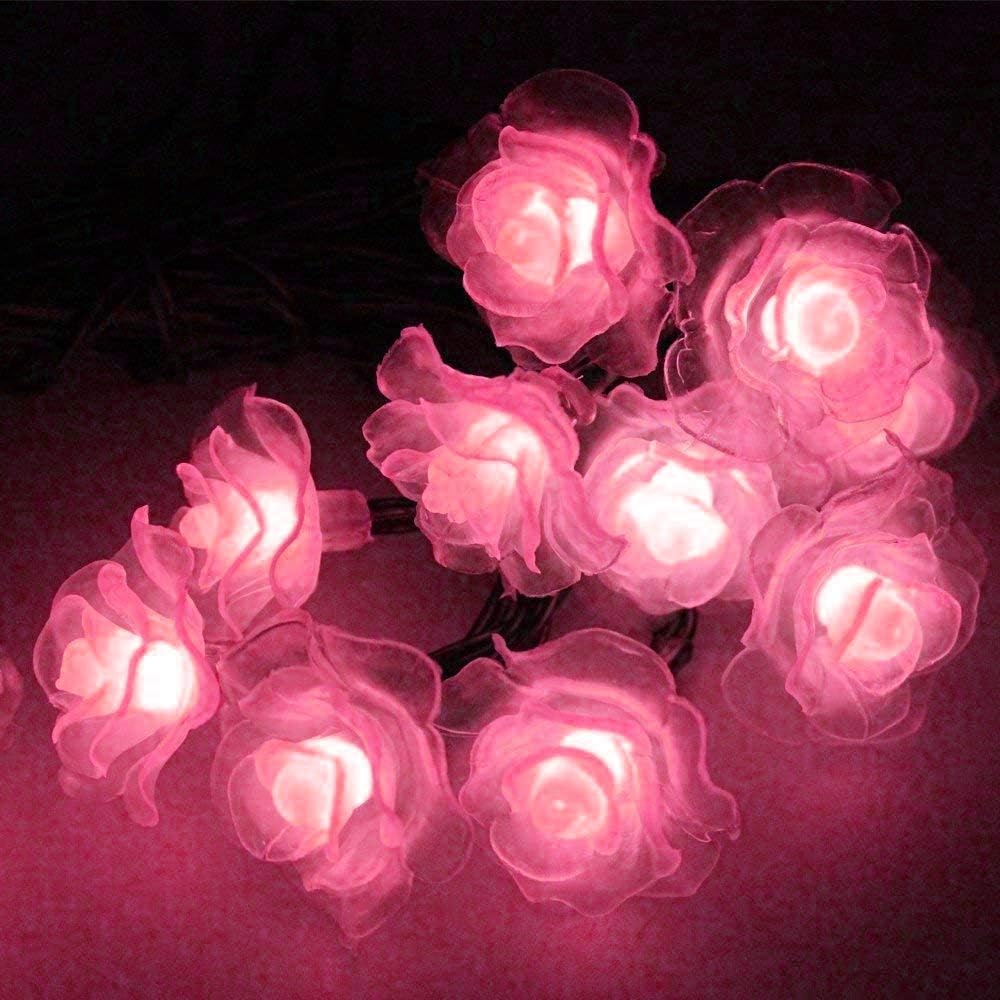  Solar String Lights Garden 6M 30LED Rose Flower Fairy Lights Flower Solar String Lights Outdoor Waterproof