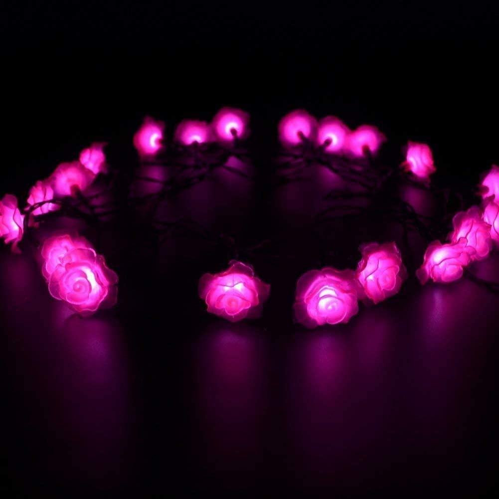  Solar String Lights Garden 6M 30LED Rose Flower Fairy Lights Flower Solar String Lights Outdoor Waterproof