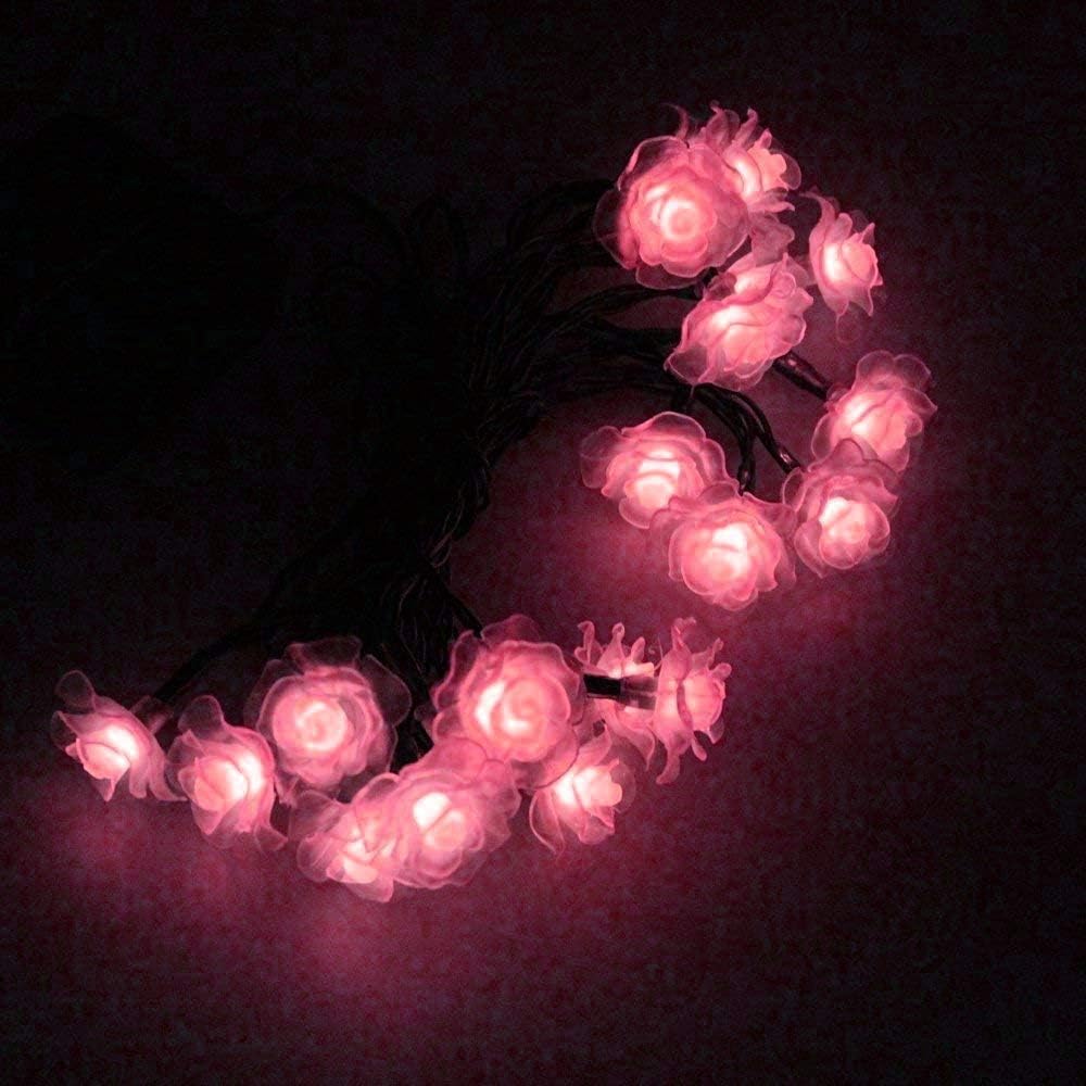  Solar String Lights Garden 6M 30LED Rose Flower Fairy Lights Flower Solar String Lights Outdoor Waterproof
