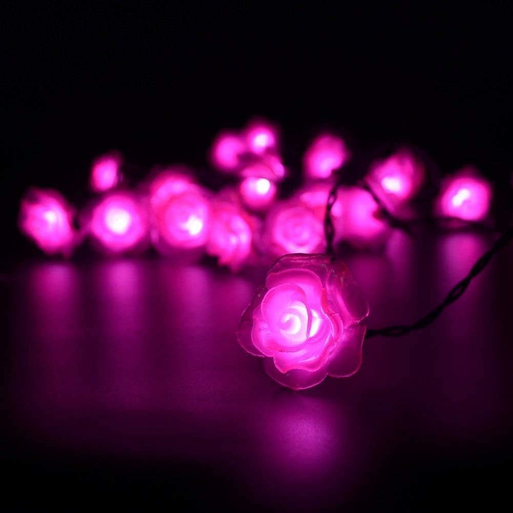  Solar String Lights Garden 6M 30LED Rose Flower Fairy Lights Flower Solar String Lights Outdoor Waterproof