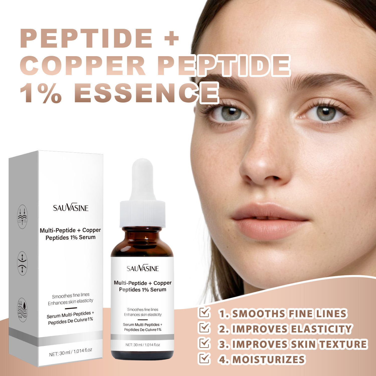Multi Peptide And Copper Peptide 1 Percent Essence For Hydrating Moisturizing And Fine Line Reduction Facial Oil