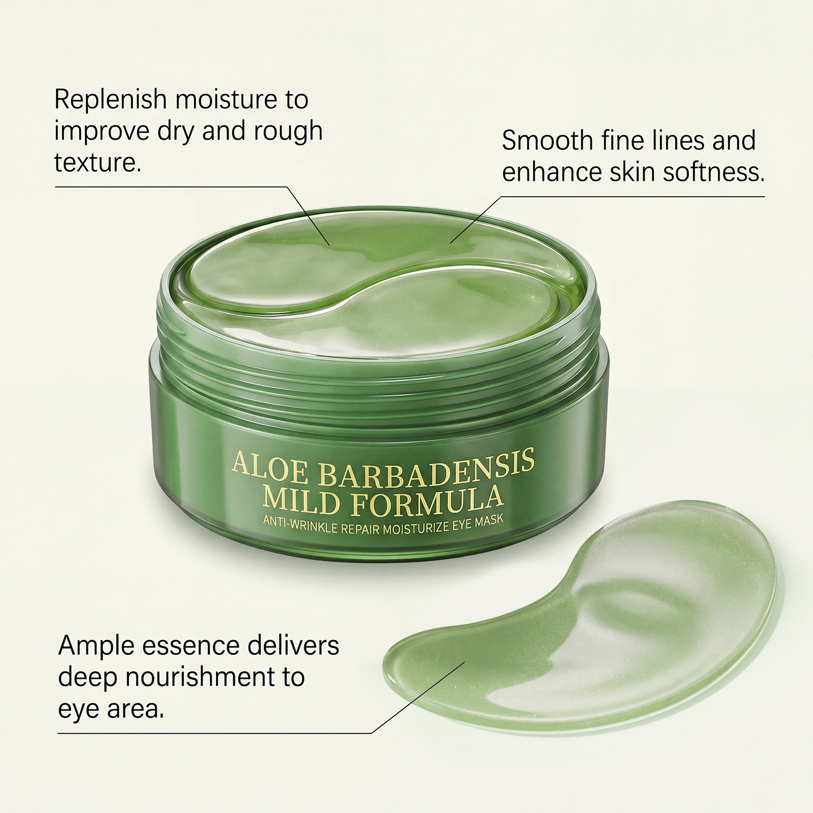 Aloe Vera Moisturizing Eye Mask For Hydrating Soothing And Softening Eye Area Daily Care