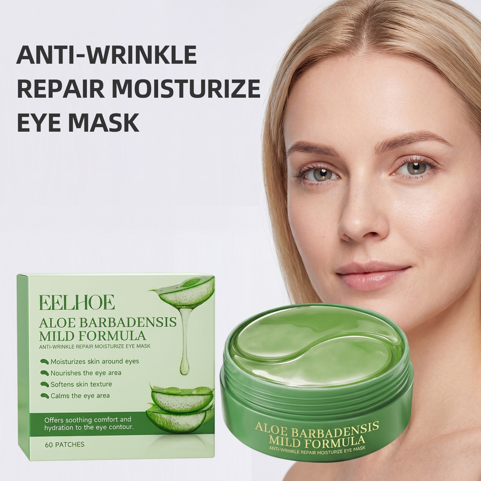 Aloe Vera Moisturizing Eye Mask For Hydrating Soothing And Softening Eye Area Daily Care
