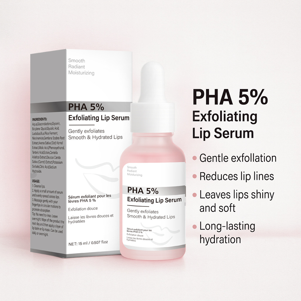 PHA 5 Percent Lip Serum Moisturizing Hydrating For Dry Lips Daily Lip Care Treatment