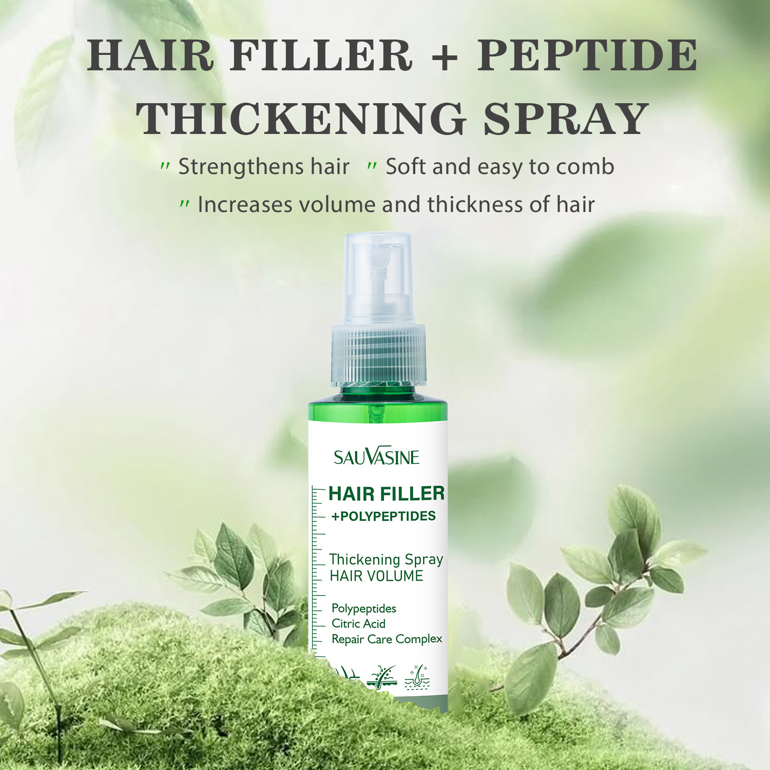 Peptide Thickening Hair Volumizing Spray Root Lifting Leave In For Fine Flat Hair Daily Styling And Fullness Care