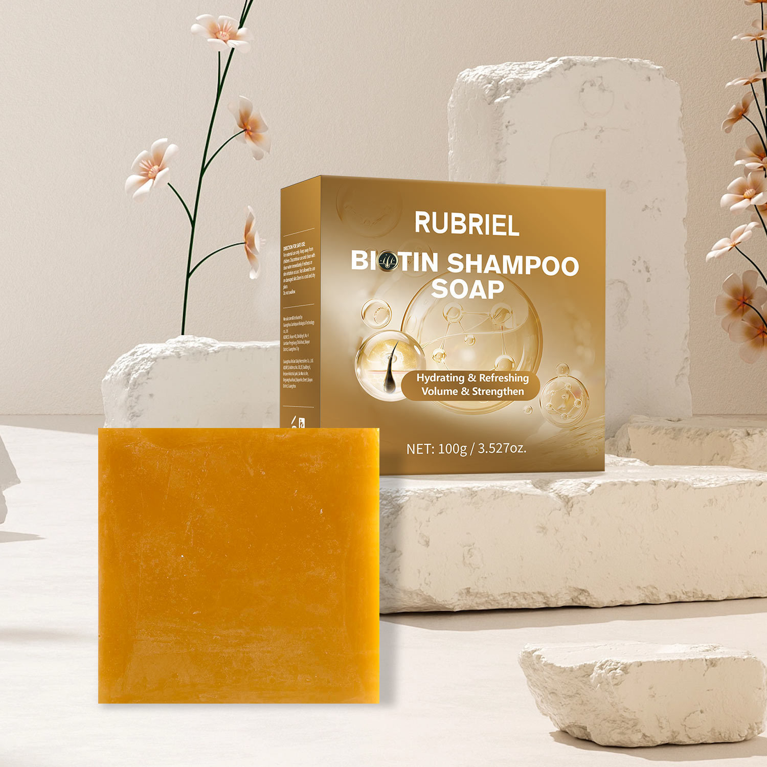Biotin Shampoo Bar For Hair Growth Nourishing Scalp Strengthening Roots Dry Damaged Hair Care 100g