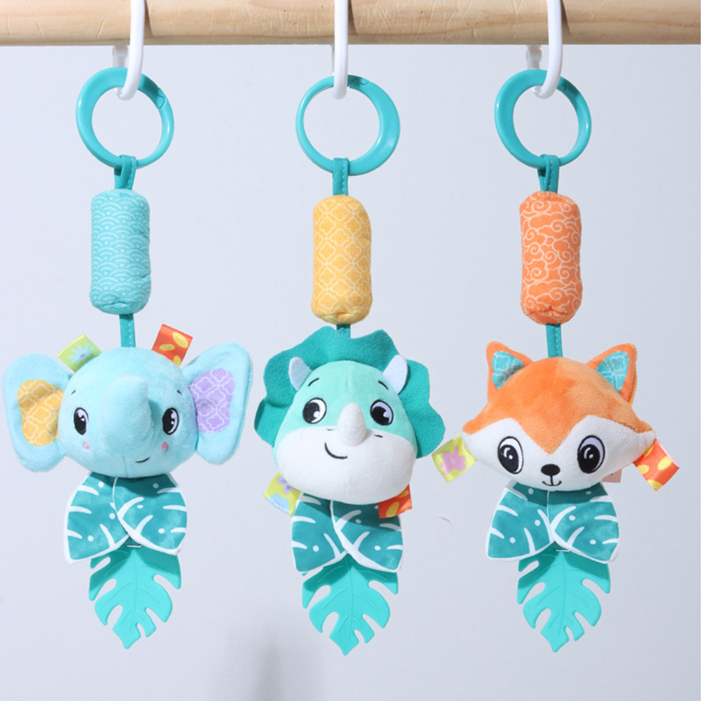 (Fox) Baby Rattles Hanging Toys for Car Seat Crib Stroller Gym Montessori Sensory Plush Toys for Baby 0-12 Months with Teether Newborn