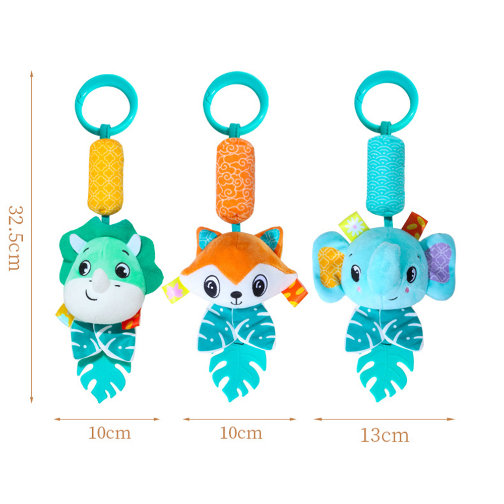 (Fox) Baby Rattles Hanging Toys for Car Seat Crib Stroller Gym Montessori Sensory Plush Toys for Baby 0-12 Months with Teether Newborn