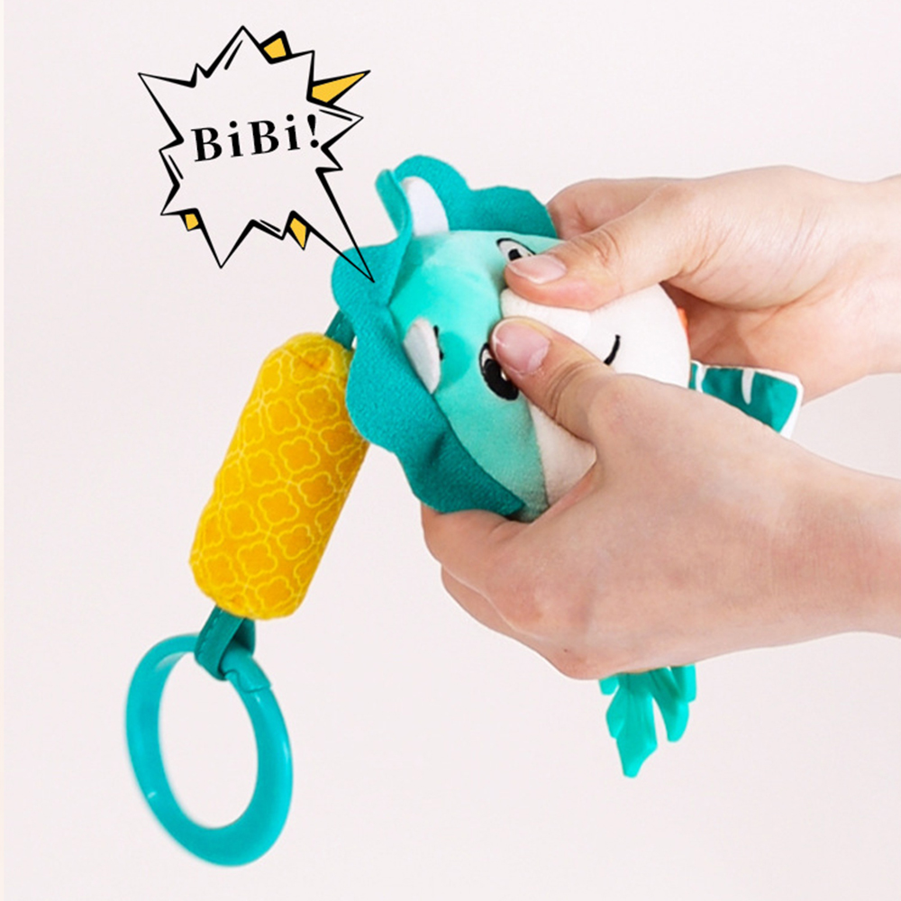 (Fox) Baby Rattles Hanging Toys for Car Seat Crib Stroller Gym Montessori Sensory Plush Toys for Baby 0-12 Months with Teether Newborn